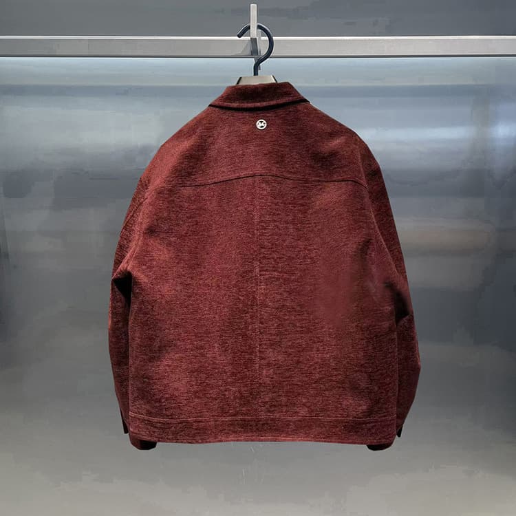 Arc'teryx Style 2026 Spring New Long-Sleeve Solid Color Jacket with Collar, Dark Red, New Year Casual Couple Streetwear Men's Clothing