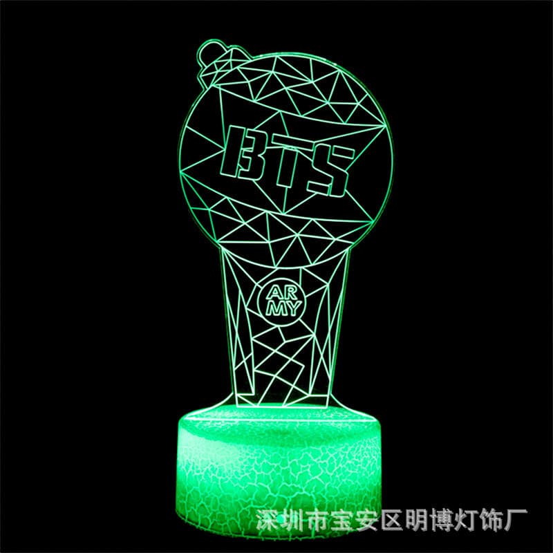 Cross-border supply 3D night light BTS Korean boy group LED gift lamp touch colorful remote control bedside lamp