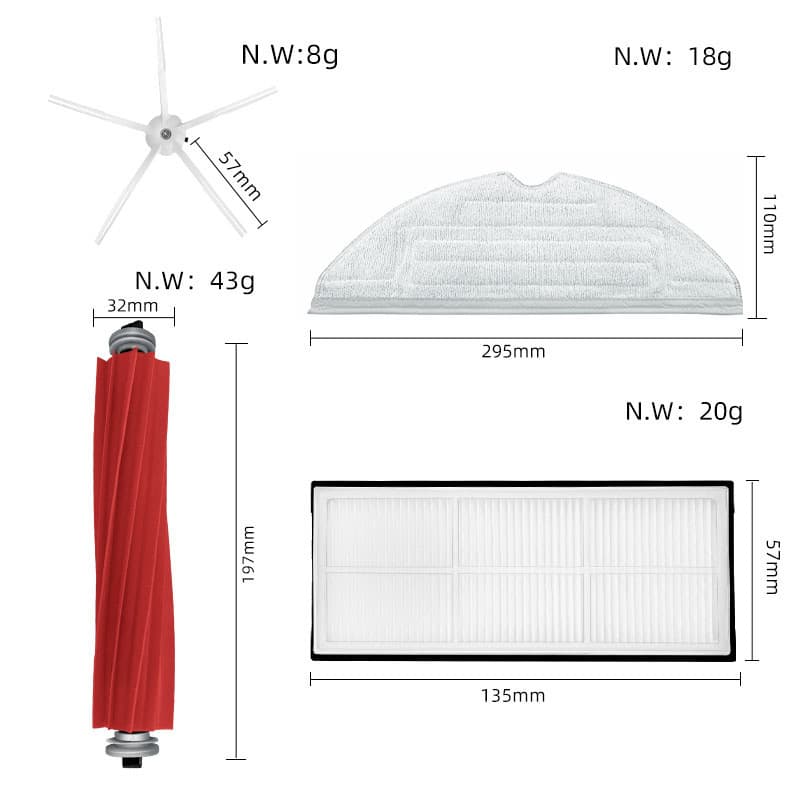 Compatible with Roborock S7 MaxV Ultra Robot Vacuum G10S Pro Dust Bag, Main Side Brush, Filter, and Mop Accessories