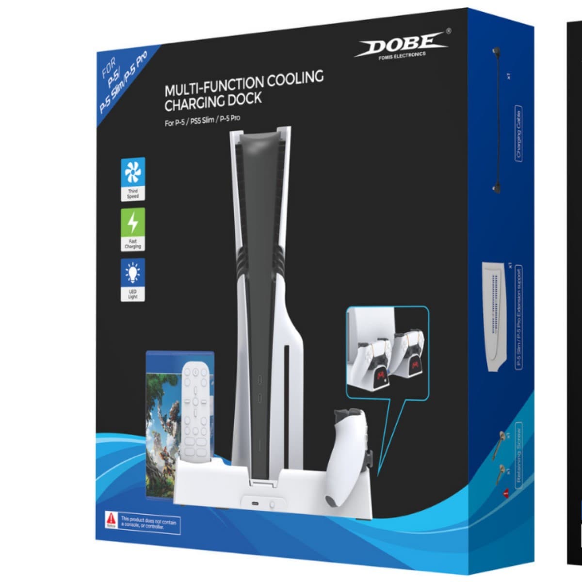 Dobe Slim Fan Stand PS5 Pro Cooling Charging Base PS5 Holder TP5-3532B Gaming Accessory Other Game Peripherals Plastic Material