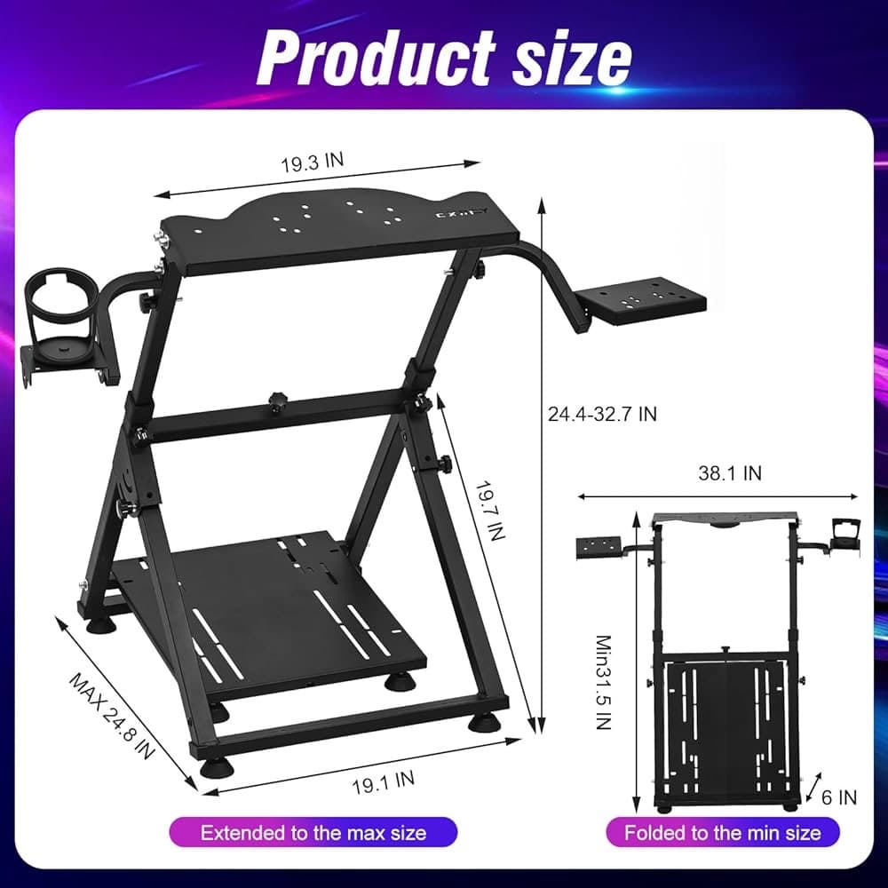 Factory Racing Game Simulator Foldable Steering Wheel Seat Stand with Cup Holder G27 G29 T300
