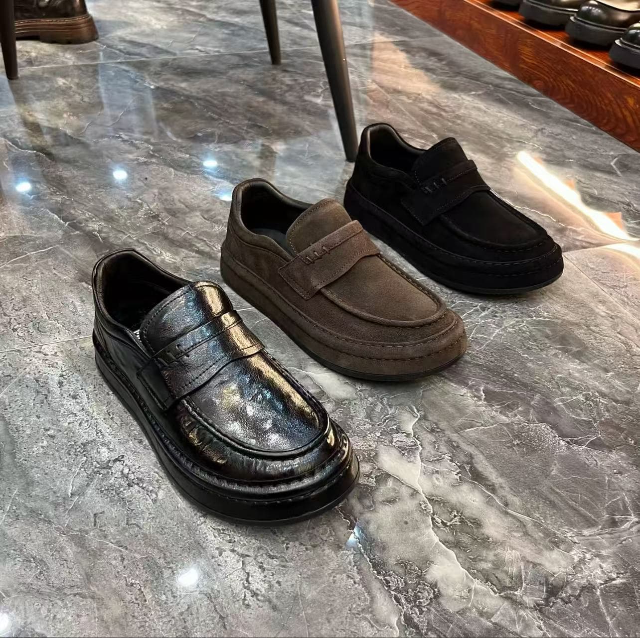Men's Spring 2024 Leather Shoes Soft Casual Loafers Men's Loafers Summer Leather Shoes Wholesale
