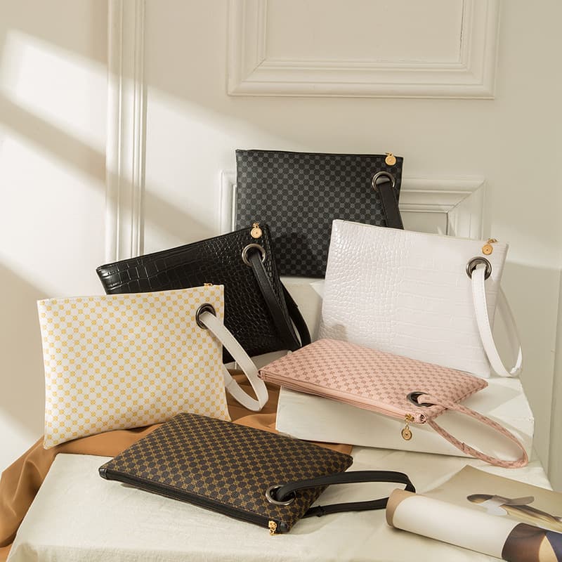 Women's Casual Floral Handbag Large Capacity Crocodile Pattern Briefcase Handheld Bag Square Bag Gift Soft Shape Handbag