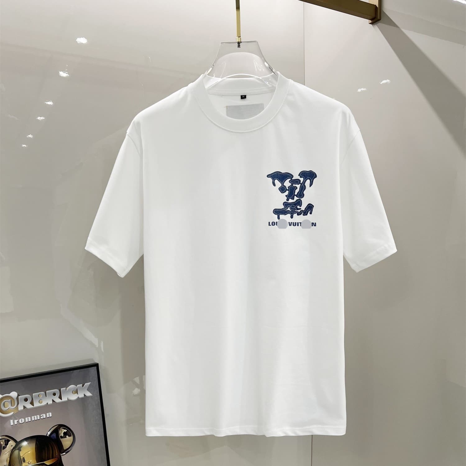 American hip-hop street retro printed number 7 short-sleeved T-shirt men's summer hot heavy cotton loose top trend