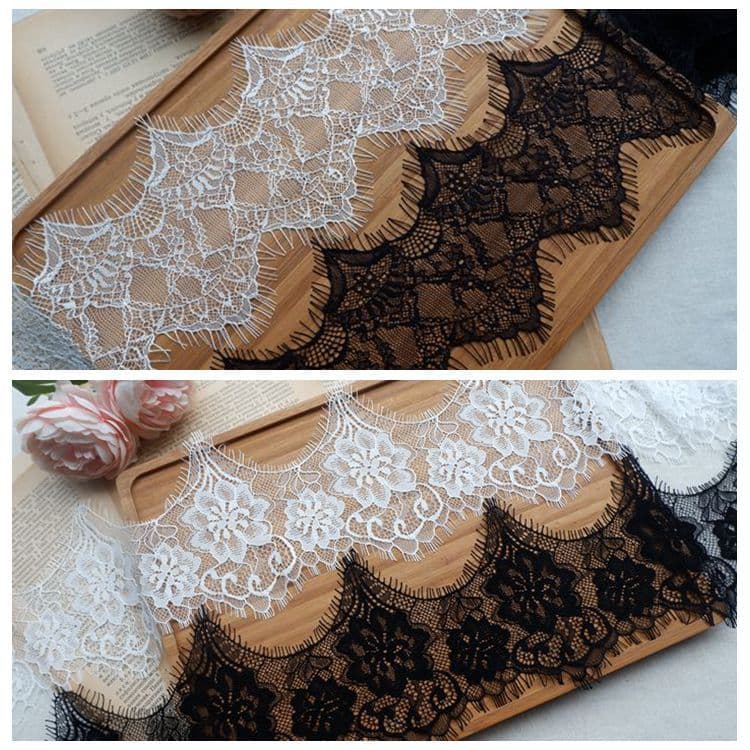 Export trade wavy eyelashes, lace trim, DIY wedding dress veil splicing decorations, home clothing collar trim accessories
