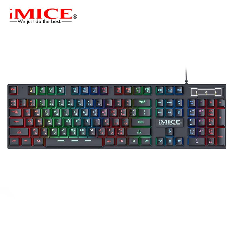 IMICE Factory Wholesale Arabic In Stock Wired Gaming Keyboard Computer Keyboard USB Luminous Keys