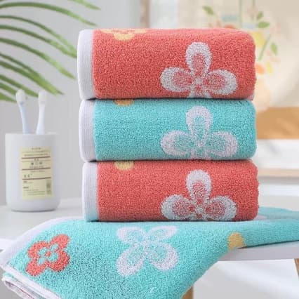 Premium Adult Cotton Towel 125g Thickened Soft Absorbent Floral Towel for Home Face Wash and Bath
