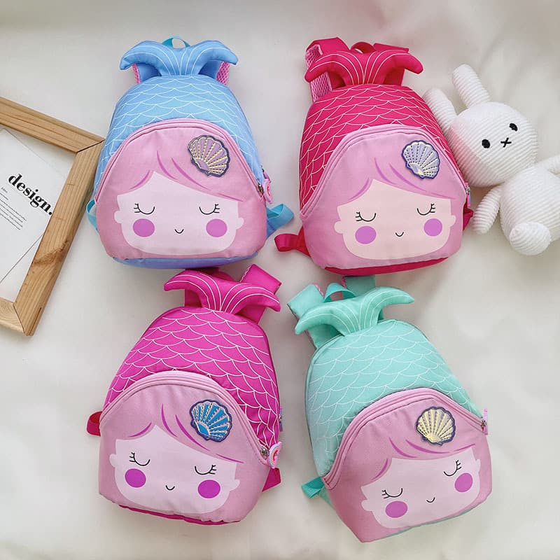 Factory Wholesale New Trend Kids Mermaid Kindergarten Backpack Cartoon Cute Lightweight Girls Ultra-Light Backpack