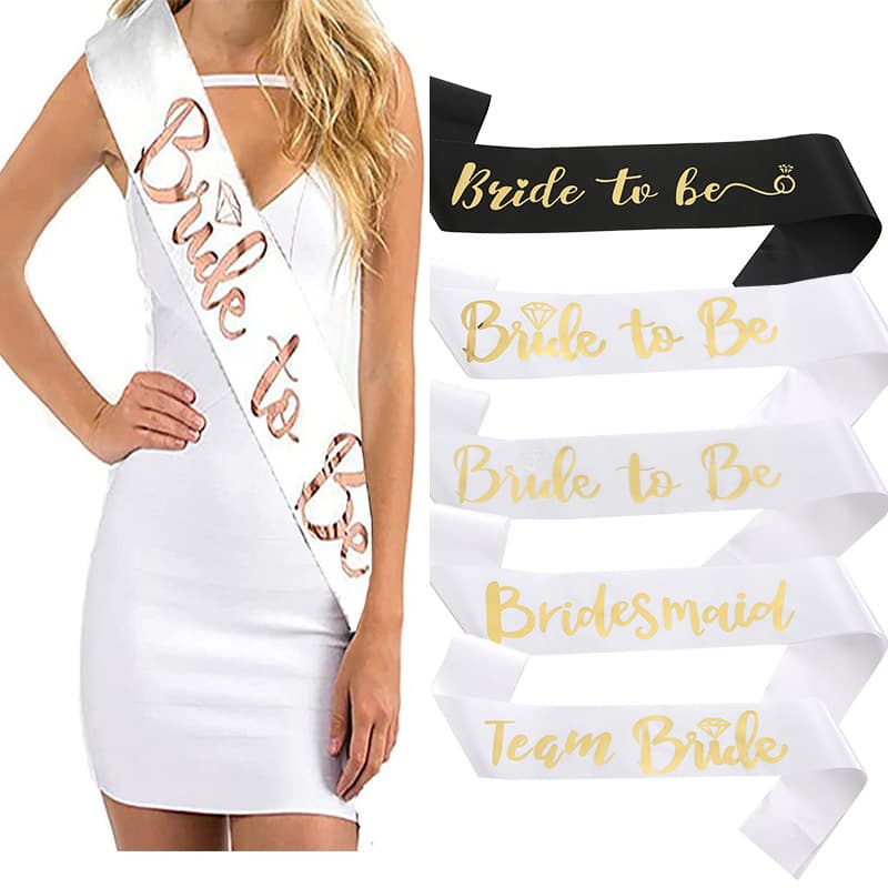 Foil Bride To Be Sash Single Party Bridal Maid Shoulder Strap Belt Fashion Accessory For Bridal Shower Bachelorette Party