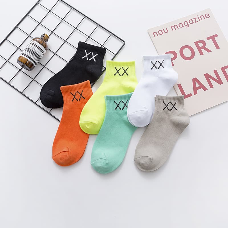 Sesame Street KAWS Collaboration Trendy Socks, Cotton Socks, Ankle Socks, XX Street Hip Hop Sports Socks