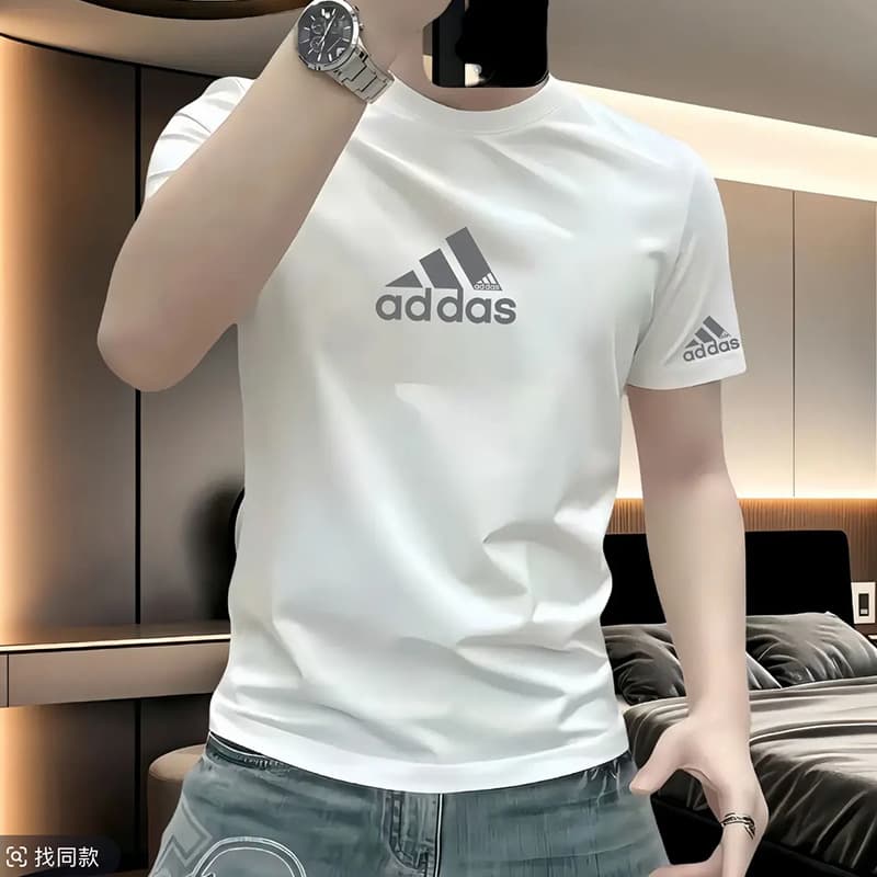 Trendy brand pure cotton men's versatile short-sleeved t-shirt men's round neck top printed trendy brand simple trendy casual ins