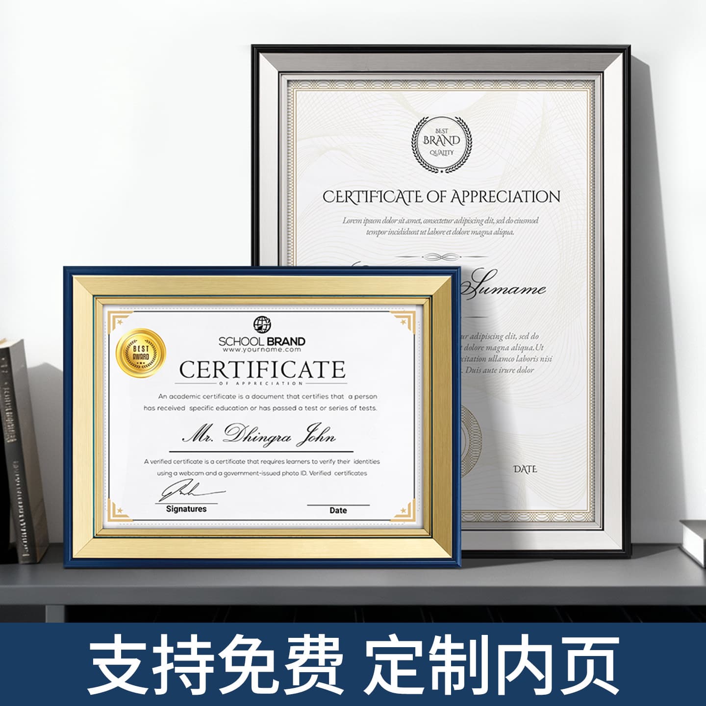 Wholesale Business License Photo Frame Wooden A4 Certificate Frame Picture Frame Health Permit Frame for Wall Mounting