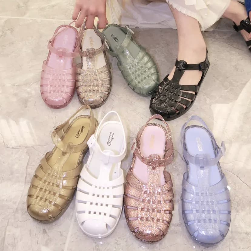 New Melissa women's Melissa sandals, Instagram trendy Korean style retro braided simple Roman shoes, 2022 summer version
