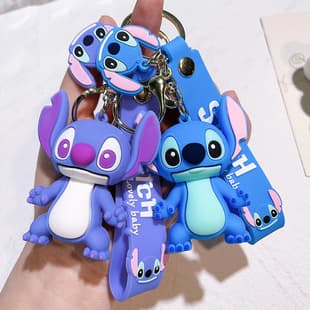 High Quality Stitch Keychain Soft PVC Figure Creative Lilo & Stitch Car Keychain Pendant Gift