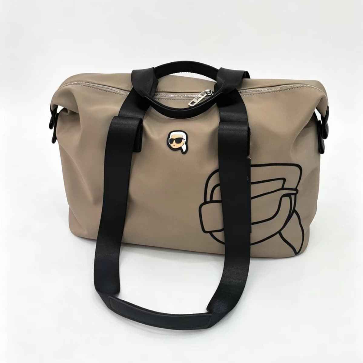 Karl Lafayette embroidered large-capacity portable travel bag for men and women business casual travel bag shoulder handbag