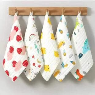 Baby Towel, Pure Cotton Gauze Towel, Newborn Towel, Children's Face Towel, Drool Bib, Square Towel