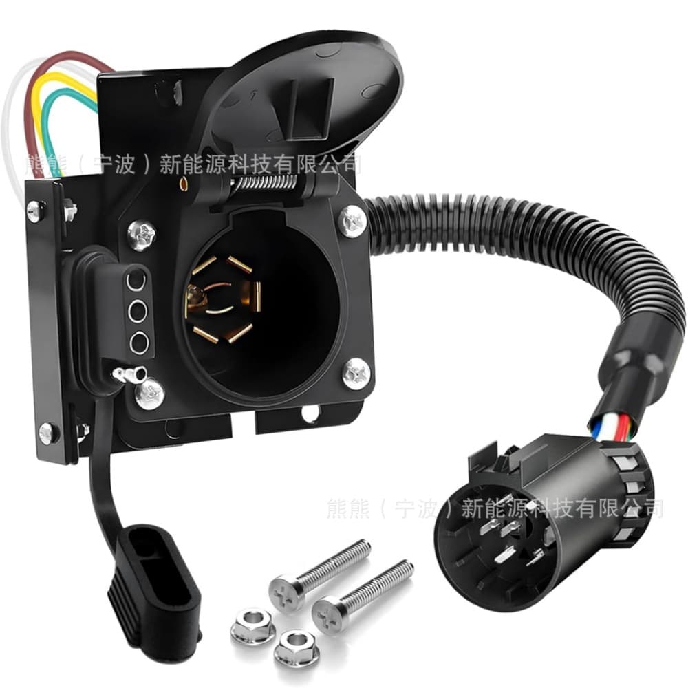 7-Way Trailer Plug, 7-Way Blade and 4-Way Flat Trailer Wiring, Dual Output 7-Pin and 4-Pin Truck Plug