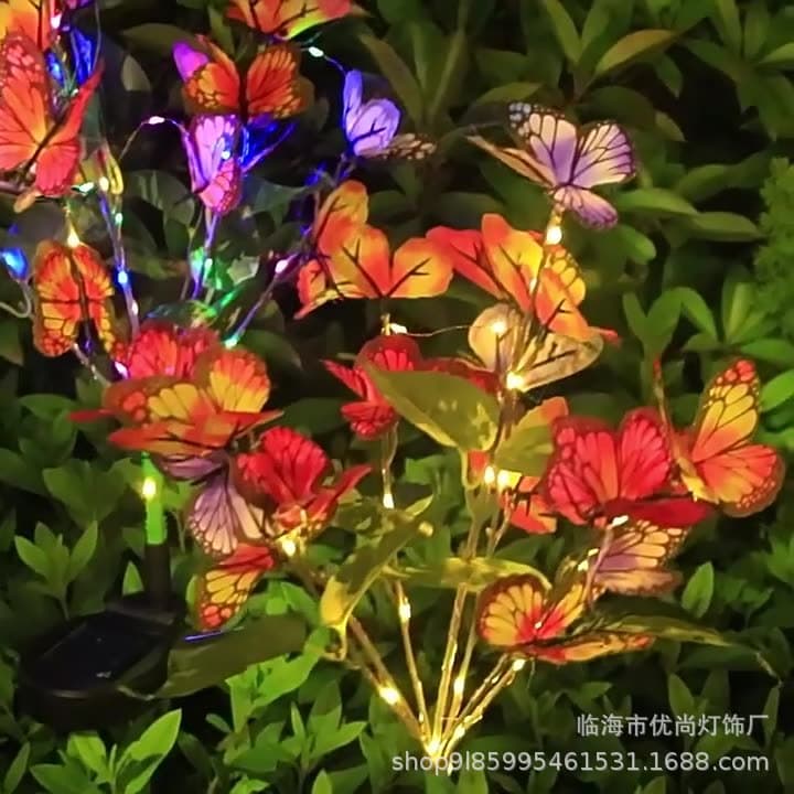 Solar outdoor garden light firefly butterfly flower bush light garden balcony yard lawn light color light control