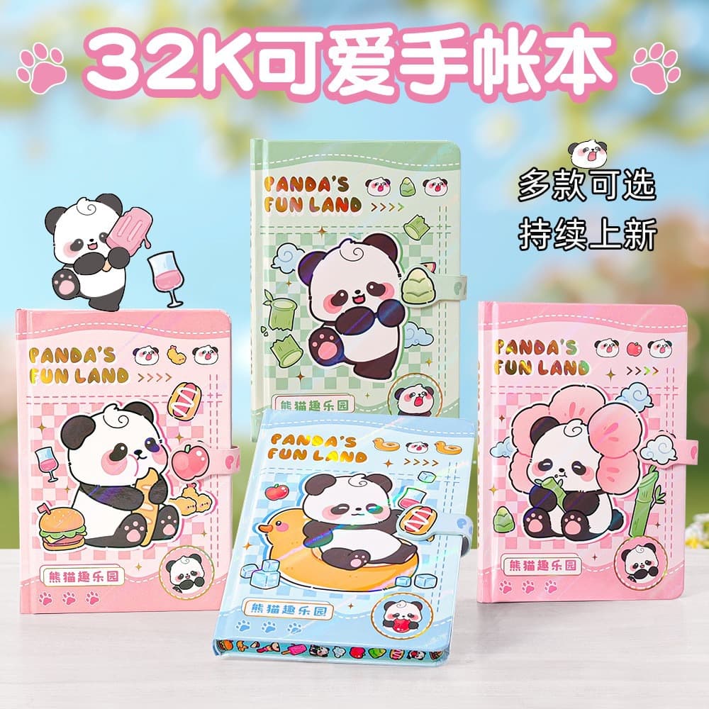 32K hand ledger, high-quality student notebook, hot stamping cover, cartoon magnetic buckle, high-quality thickened paper, color inner pages