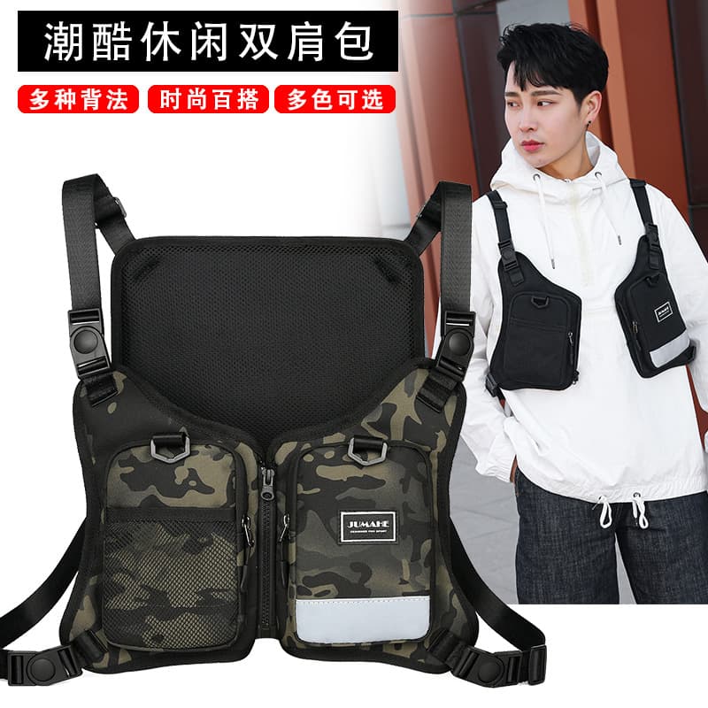 Wholesale New Vest Bag Oxford Cloth Reflective Sports Workwear Bag Unisex Streetwear Chest Bag Outdoor Cycling Backpack