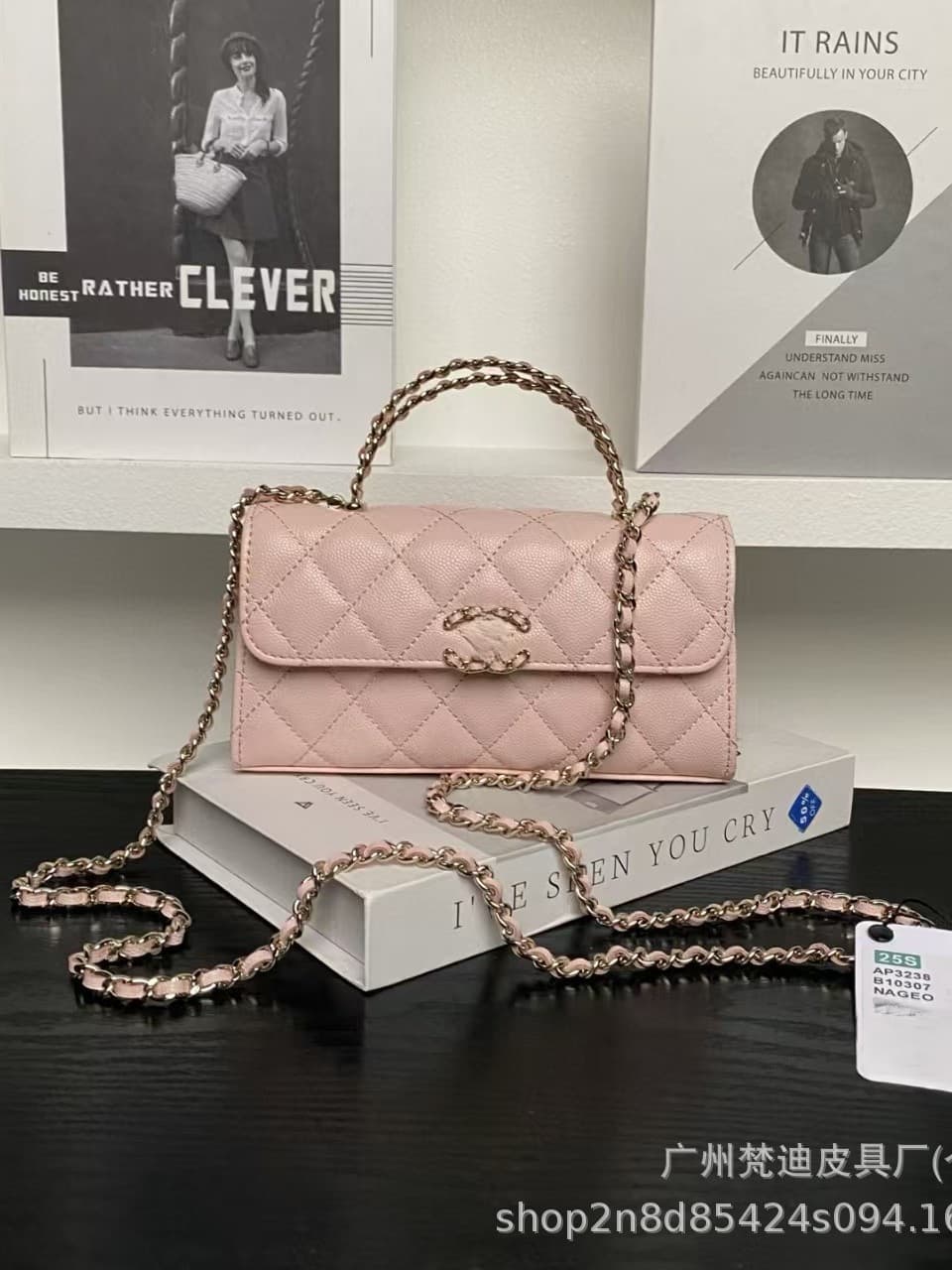 Black Horse Kellyvip Points Redemption Lychee Pattern Shoulder Crossbody Chain Women's Small Square Bag Spring New Arrival