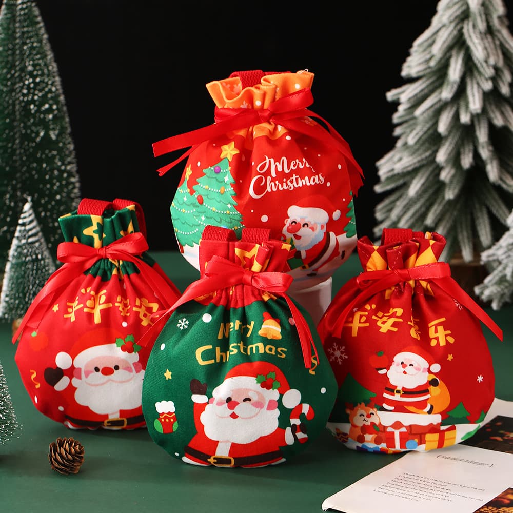 Christmas Gift Bag Packaging Gift Night Gift Box Candy Hand Packaging Box Bag Christmas Tree Merry Christmas Blue