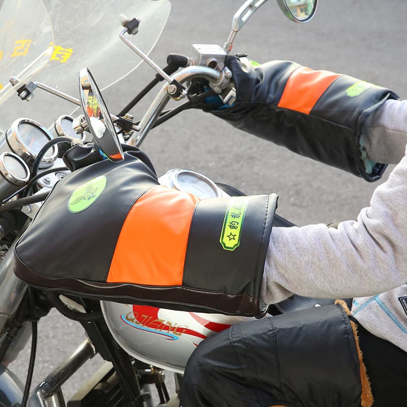 Winter Motorcycle Handlebar Covers, Two-wheel Electric Vehicle Hand Protectors, Thickened Warm Tricycle Windproof Waterproof Unisex
