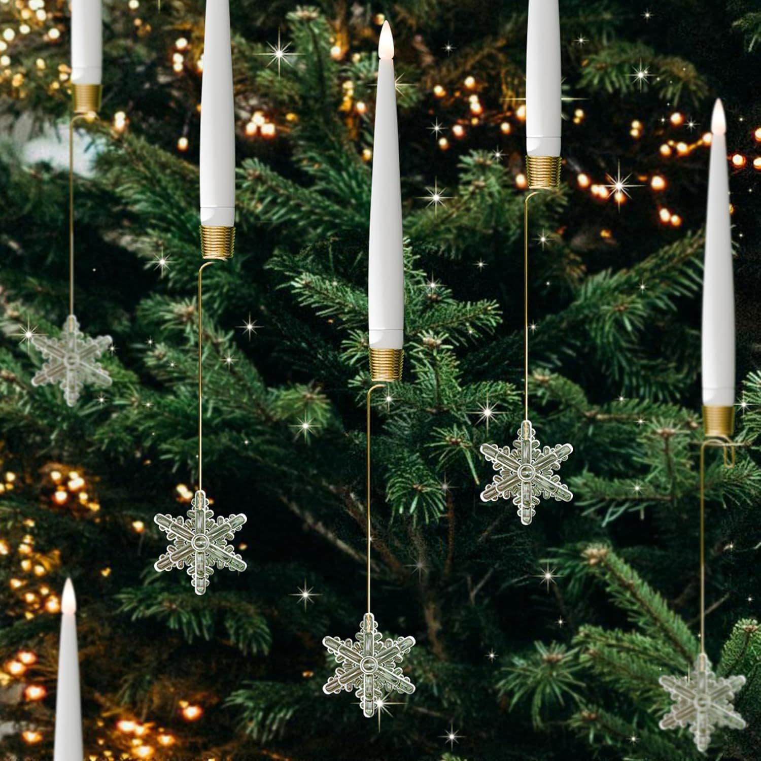 New Cross-Border Product 12PCS LED Christmas Candles Indoor Holiday Decorative Candle Christmas Tree
