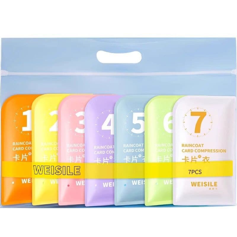 Factory direct colorful card raincoat full-body thickened waterproof exquisite portable windproof stormproof transparent rainwear