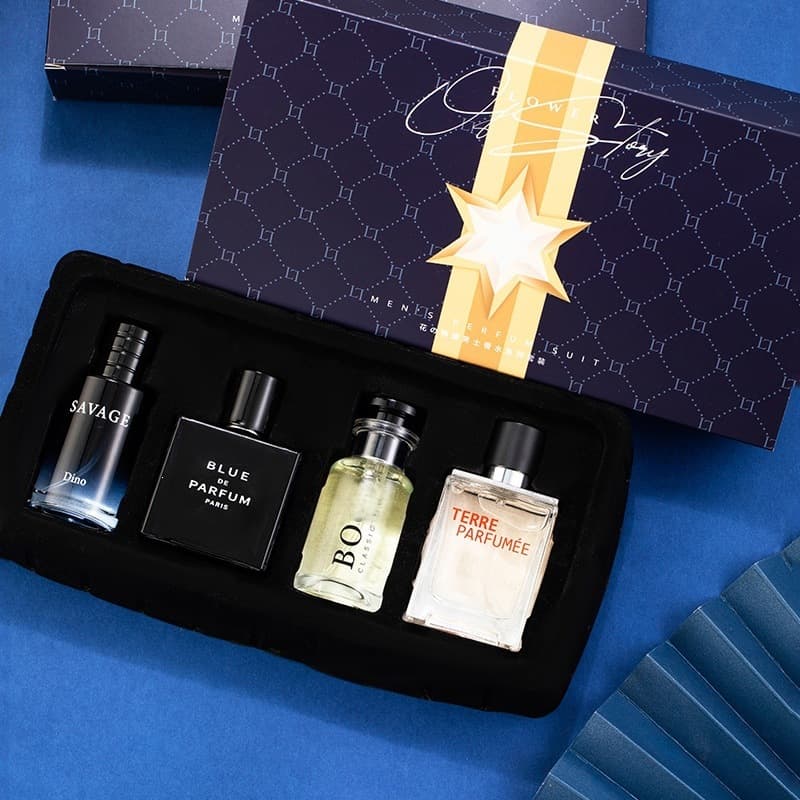 Cross-border men's four-piece suit Blue Earth Mine Wilderness Long-lasting Fragrance Eau de Toilette Fragrance Spray Azure Earth Wilderness
