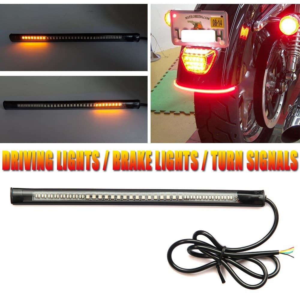 48SMD motorcycle light bar LED brake light turn signal casing motorcycle license plate tail light