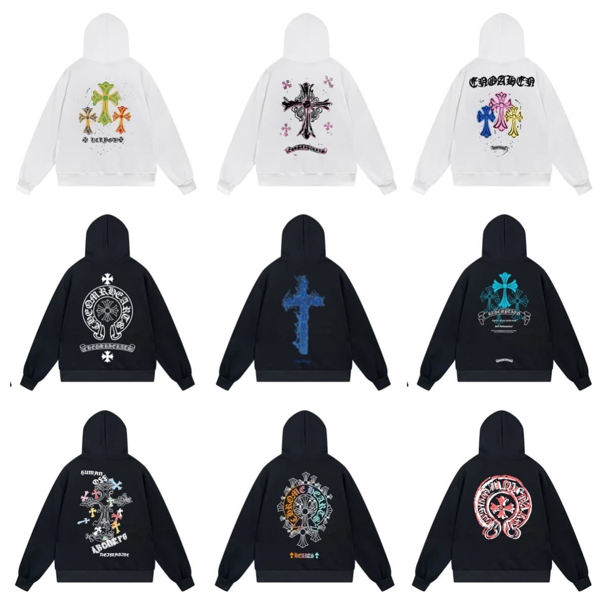 26 New Chrome Hearts Sweatshirt Sanskrit Cross Hooded Sweatshirt Guangzhou Factory Wholesale