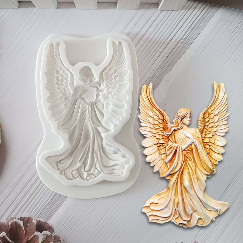 2025 Wings Angel Fondant Silicone Mold, Angel Girl Fondant Chocolate Cake Decoration Baking Mold