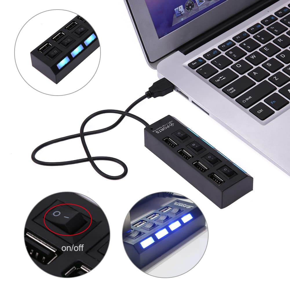 A035 4-Port Switch 2.0 HUB Four-Port USB 2.0 HUB Hub 4-Port USB Splitter USB Expansion Port