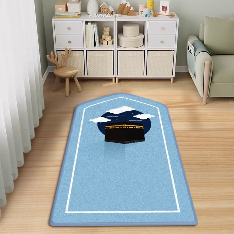 Foreign trade, cross-border dynasties, ethnic worship mats, prayer mats, household stain-resistant crystal velvet prayer mats with printed prayer mats