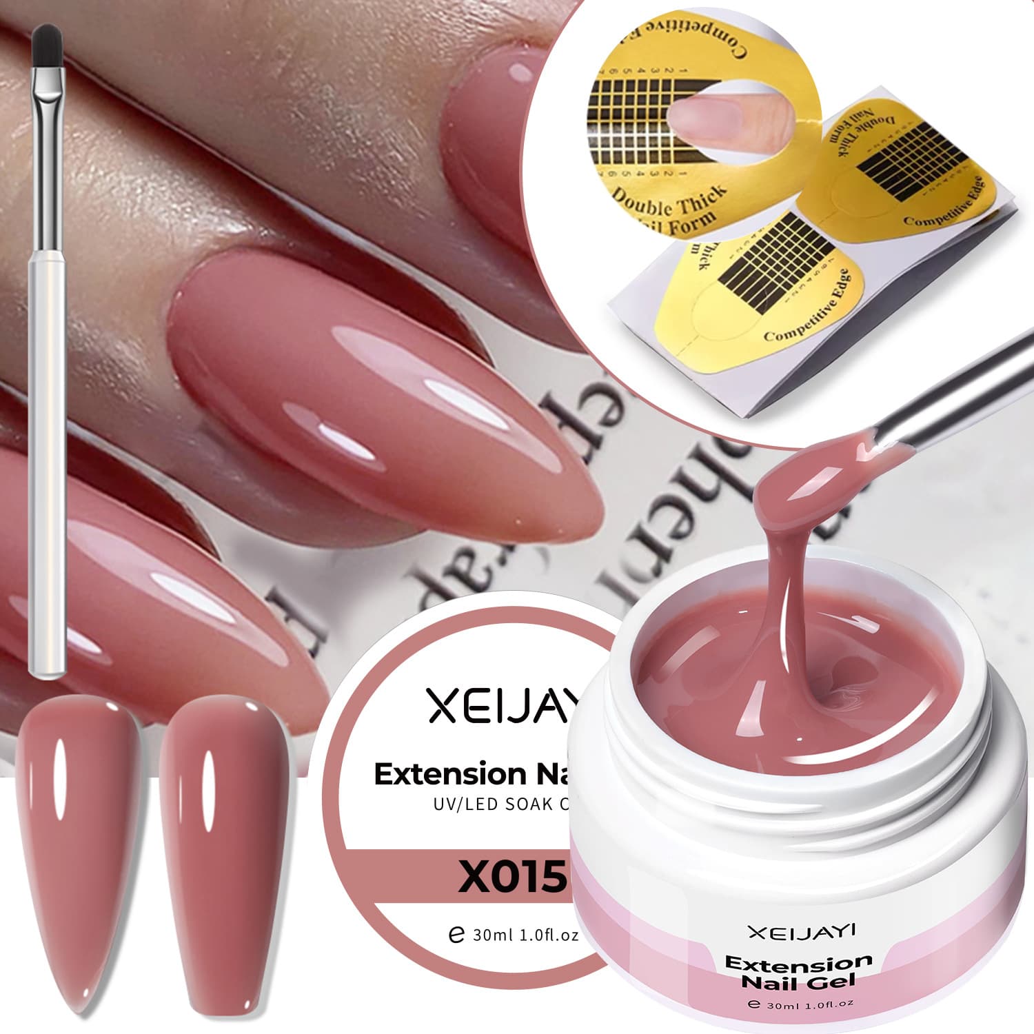 Canned bean paste-colored nail art extension glue constructed nail type reinforcement nail surface extension shaping nail salon special