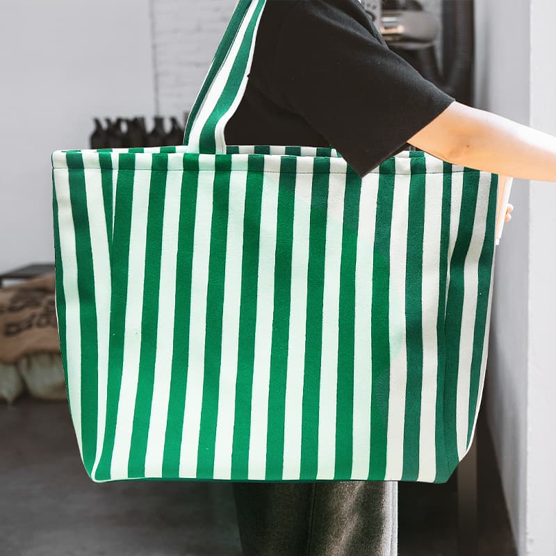 New Striped Terry Cloth Tote Bag Cross-Border Multi-Color Large Capacity Women's Tote Bag Beach Bag