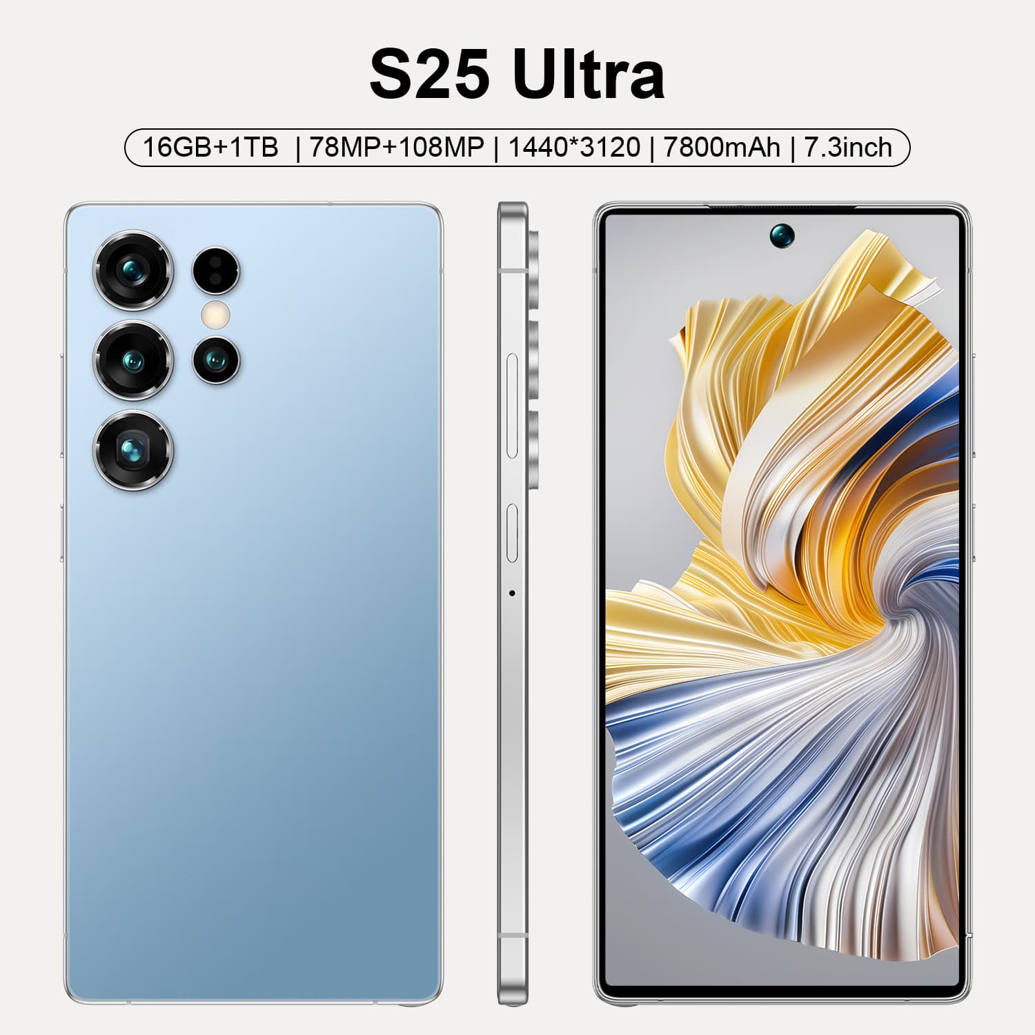 S25 ultra wholesale dropshipping new cross-border mobile phone 7.3-inch large screen Android 12 built-in pen 16+1T
