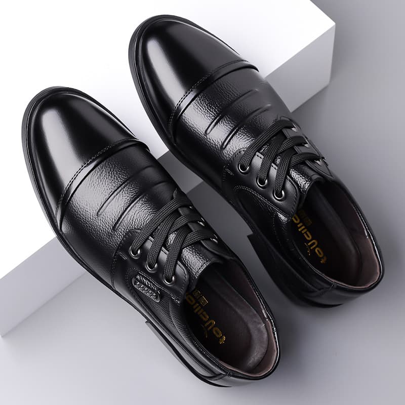 2024 Spring/Autumn Formal Leather Shoes for Men Business Casual Genuine Cowhide Office Versatile Lace-Up Shoes