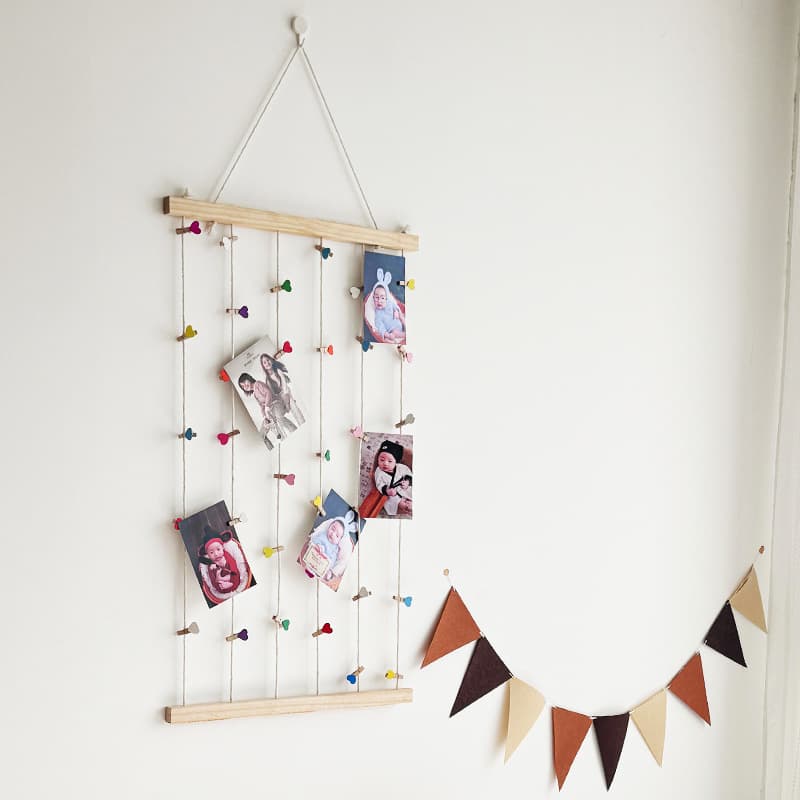 Nordic Style Photo Wall Handmade Dorm Photo Hemp Rope Photo Clip Kindergarten Corner Wall Decoration