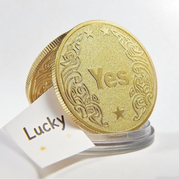 YES NO Decision Coin Commemorative Coin Foreign Trade Cross-border Lucky Coin Commemorative Medal Gold, Silver and Copper Three-dimensional Relief Coin Trade