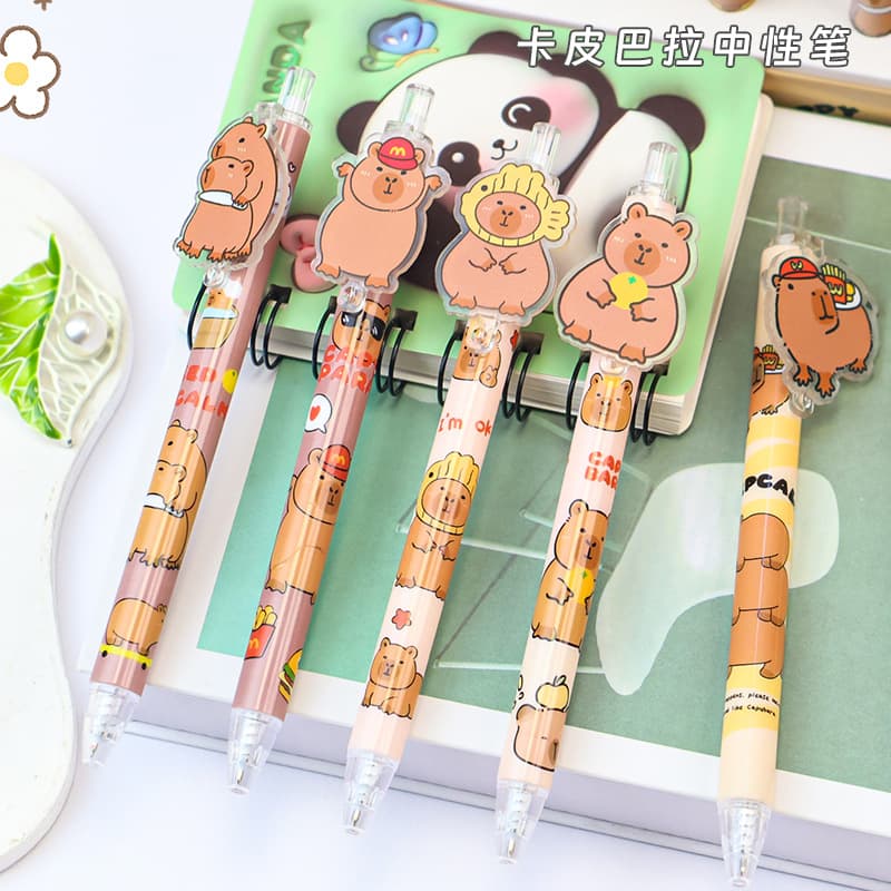 Kapibara acrylic patch click pen cute high-value gift pen student stationery gel pen black pen