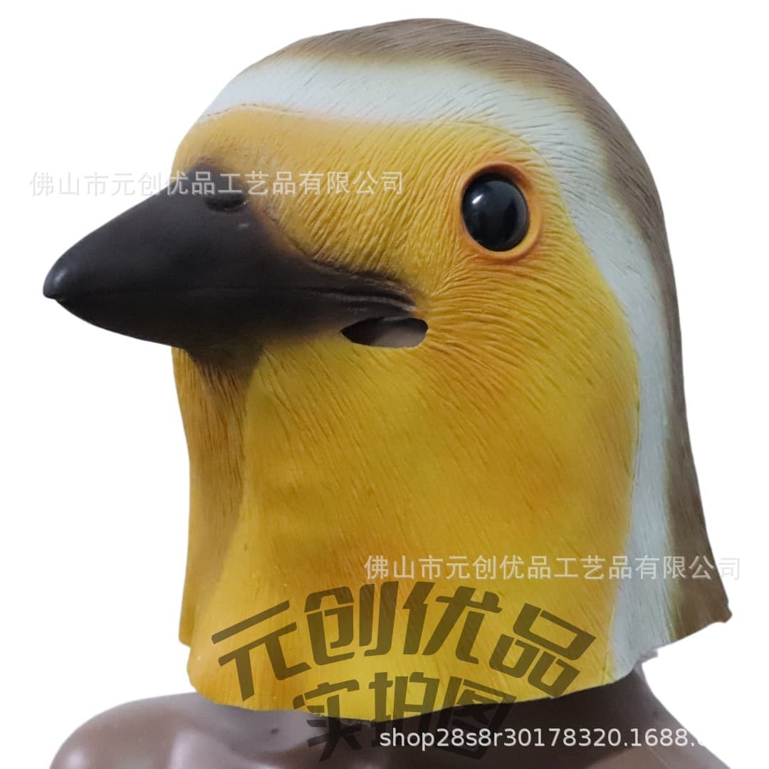 Simulated Robin Bird Latex Mask Halloween Party Funny Animal Headgear Live Performance Props Factory Spot