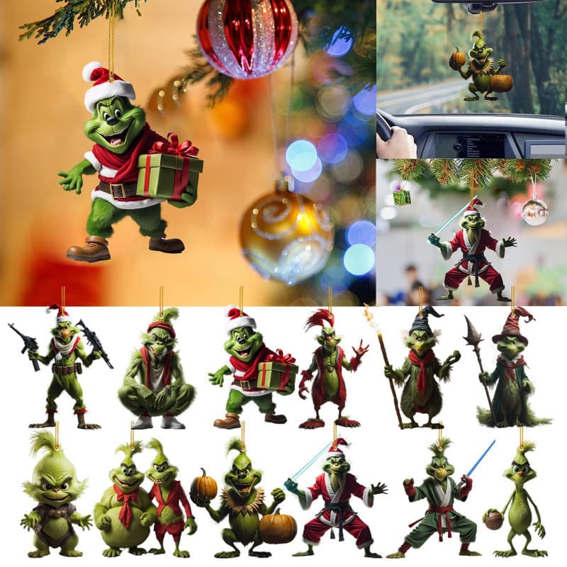 Cross-border new products, interesting Green series car ornaments, Christmas tree ornaments, home decorations
