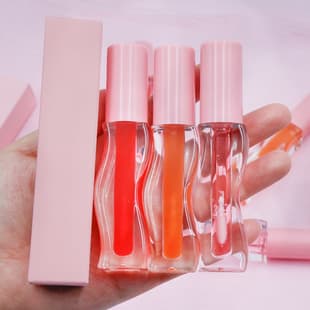 No-Logo Lip Oil LIPOIL Fruit Flavor Lip Plumping Oil Wave Line Lip Care Oil Transparent Moisturizing Nourishing Makeup