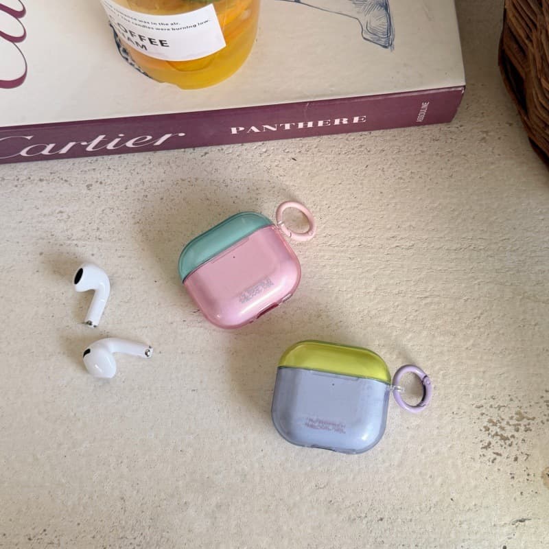 Summer simple contrasting color through pink and purple suitable for Apple AirPods 4th generation protective cover Pro3 Bluetooth headphone case pro2