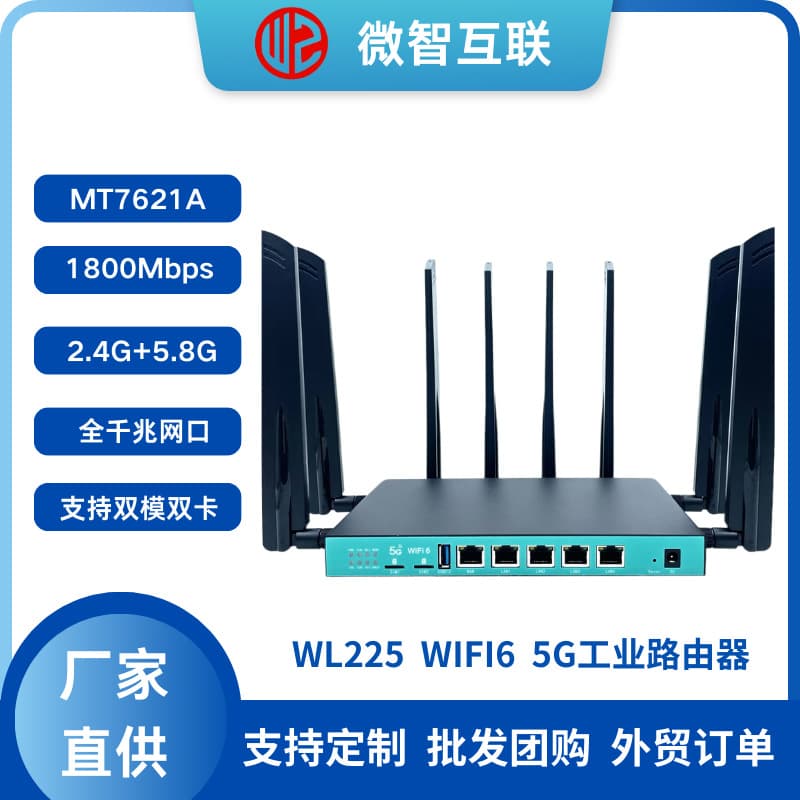 Dual SIM Card USB3.0 Gigabit Ethernet Port WIFI6 4G5G Industrial Wireless Router AX1800Mbps with Card Slot High Speed Internet Access