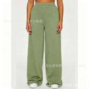 New Cross-Border Y2K Autumn/Winter European and American Men's and Women's Casual Sports Yoga Elastic High-Waist Loose Wide-Leg Trendy Pants