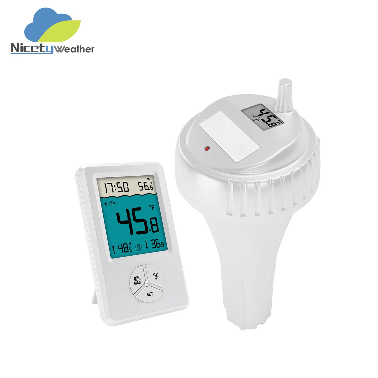 Wireless Pool Thermometer with Dual Waterproof Design + 100m Remote Transmission LCD for Aquariums and Smart Remote Use