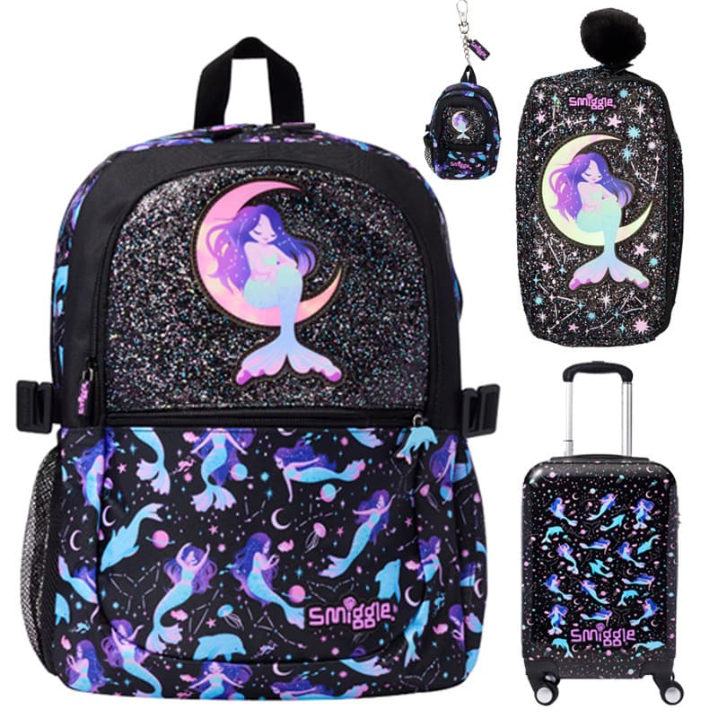 Australian Smiggle Schoolbag for Primary and Secondary School Students, Large Capacity Backpack, Children's Outdoor Cartoon Backpack, Casual Bag